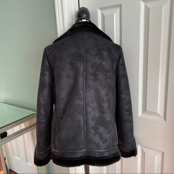 Faux fur coat, Sherpa moto style - Picture 2 of 4